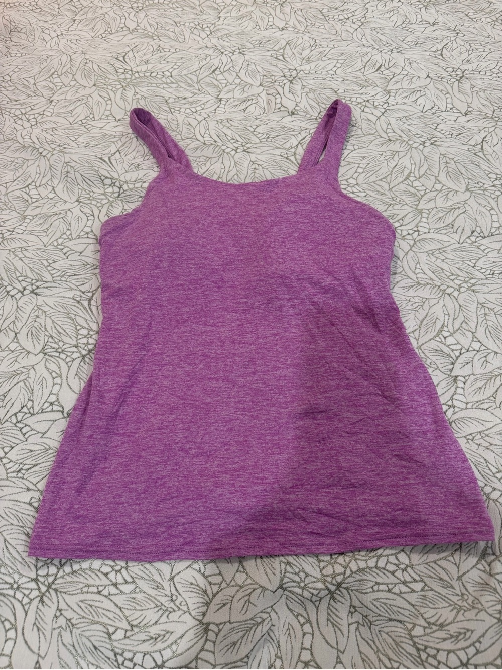 ALO Yoga Heathered Purple Slim Strap Cami